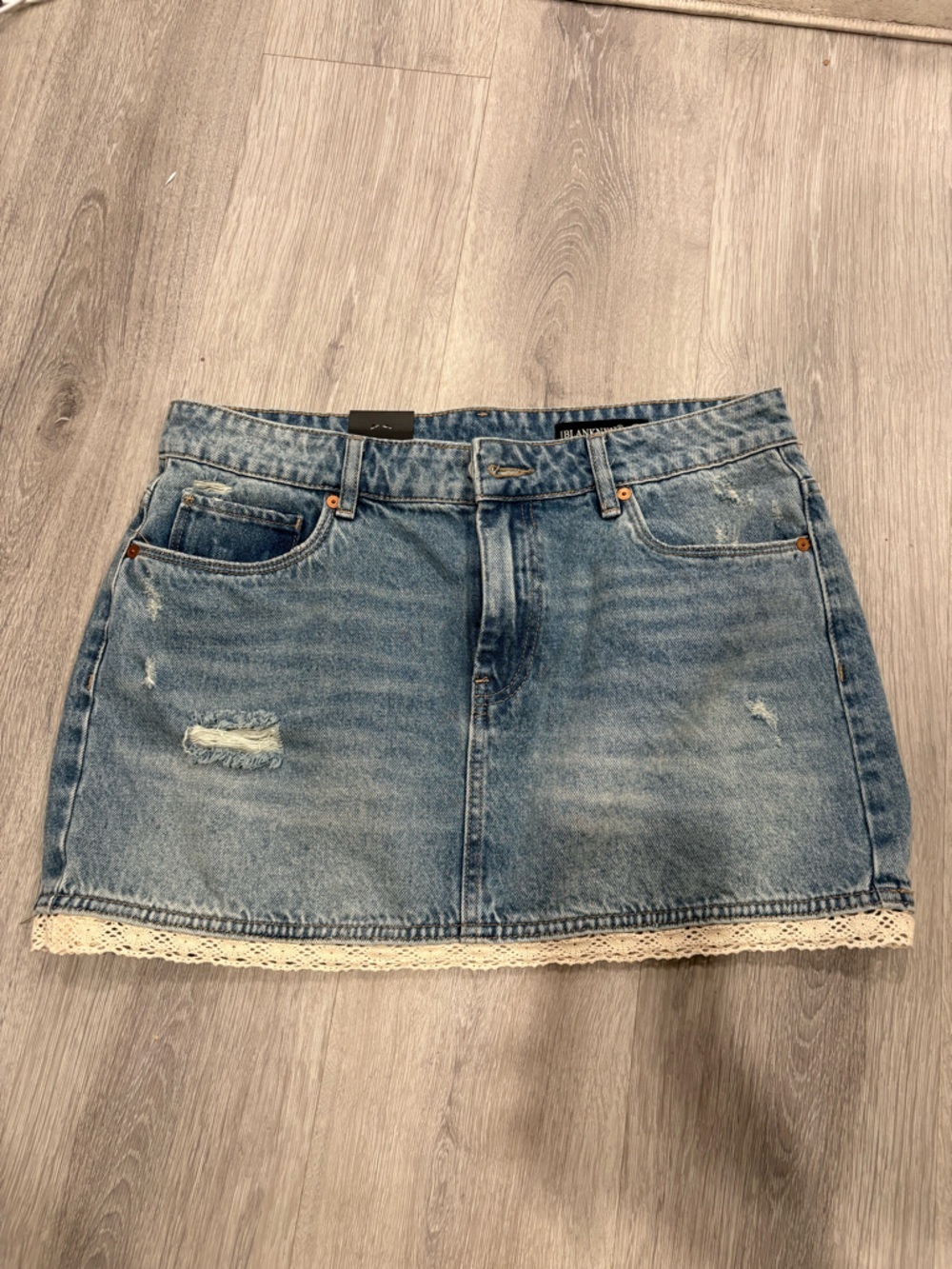 Blank NYC Light Blue Denim Skirt